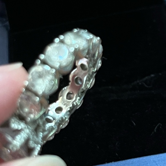 Italo Sterling Silver White Sapphire Eternity Ring - Picture 15 of 16
